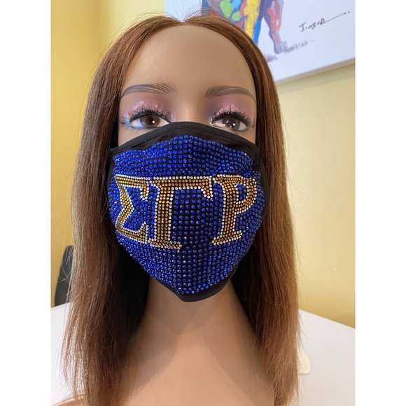 Sigma Gamma Rho Vote Bundle Bling Rhinestone Mask Bundle - Picture 2 of 11